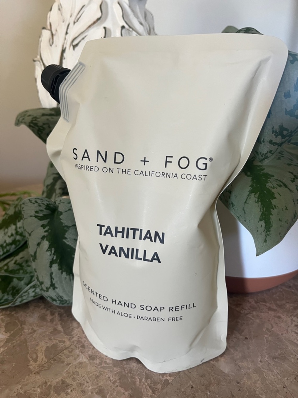 Sand + Fog Tahitian Vanilla 34 oz Liquid Hand Soap Refill Bag New Sealed